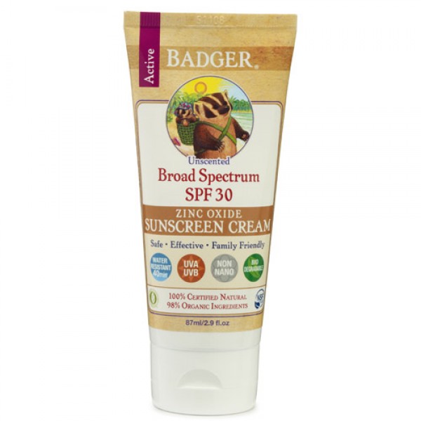 Badger Sunscreen SPF30 Unscented 