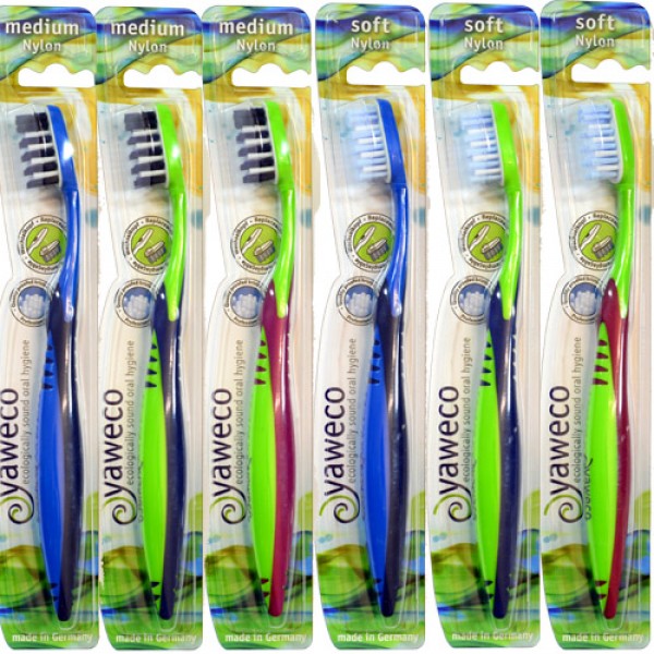Yaweco Nylon Bristle Toothbrush in assorted colours
