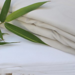 Our bamboo bedding is available in white and latte shades