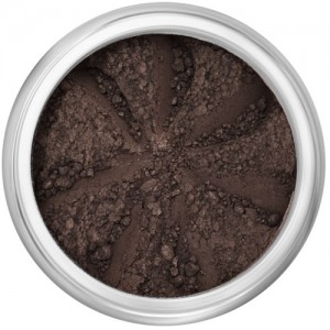 Matte darkest brown in a natural loose mineral powder formulation.
