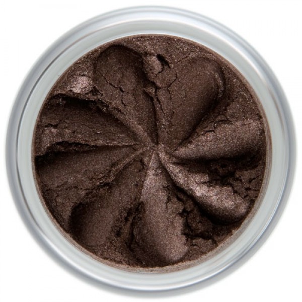 Chocolate brown shimmer in a natural loose mineral powder formulation.
