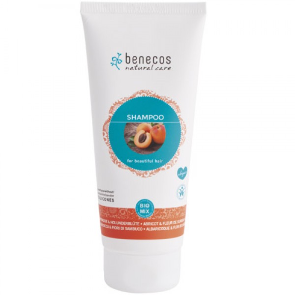 Benecos Shampoo in Apricot & Elderflower (recommended for hair lacking shine)