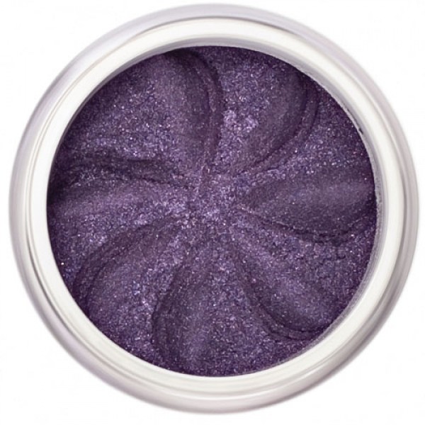 Deep purple shimmer in a natural loose mineral powder formulation. 