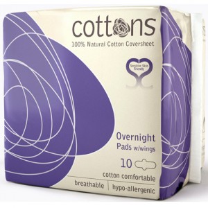 Cottons Overnight Pads with Wings 