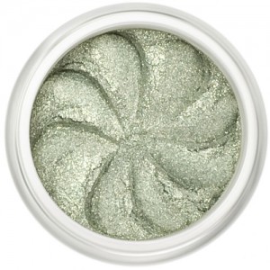 Shimmer Pale Green in a natural loose mineral powder formulation.